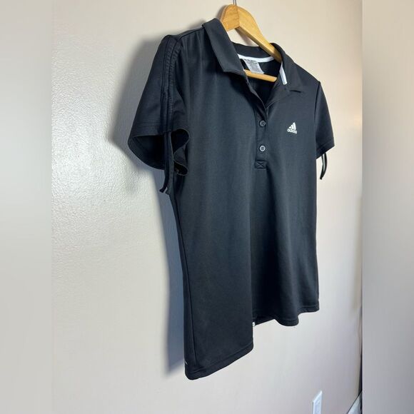 SALE! Women’s Black Adidas S/S Polo Top Size L EUC - Picture 3 of 6